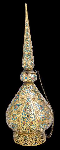 The Art Of Jewelry In The Ottoman Court, Jewelled Gold Rosewater Flask, Turkish and Islamic Art Museum
