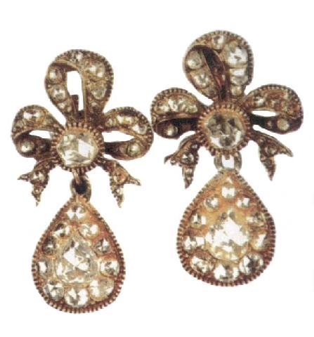 The Art Of Jewelry In The Ottoman Court, Gold And Diamond Earings, Topkapi Museum