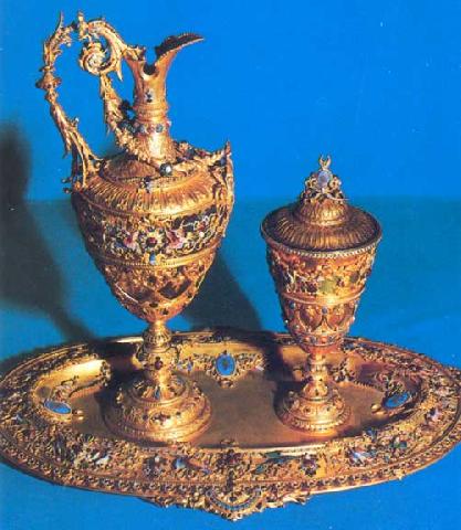 The Art Of Jewelry In The Ottoman Court, Gold Siroup Set, Topkapi Museum