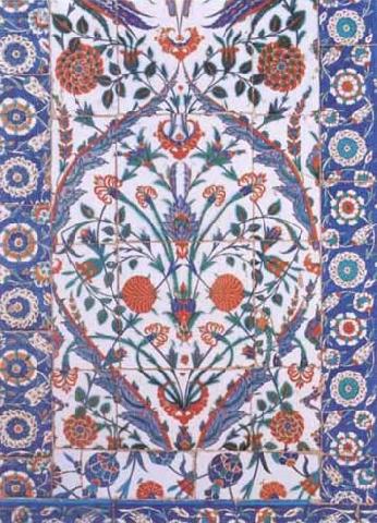 Flower Motifs In Tiles, Tiles From The Blue Mosque
