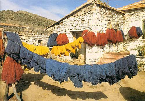 Drying Newly Dyed Wool