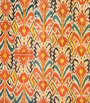 Kilim, Uzbek (Bokhara) Waxed Silk Ikat