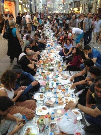 Iftar on the Istiklal street, Istanbul