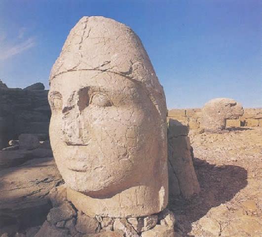 Head of Apollo-Mithras on the East terrace, Mount Nemut